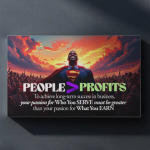 PEOPLE over PROFITS | Business Wall Art (Metal Print)